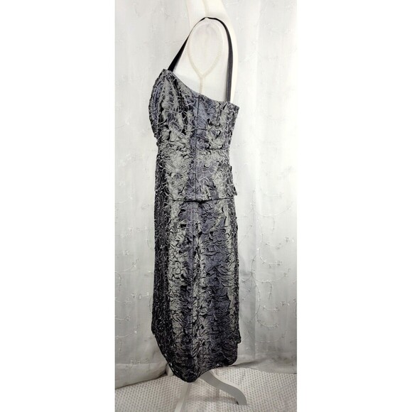 JADE COUTURE GRAY LACE Women Sheath Dress FORMAL MOTHER OF BRIDE SLEEVELESS 12 - Picture 3 of 11